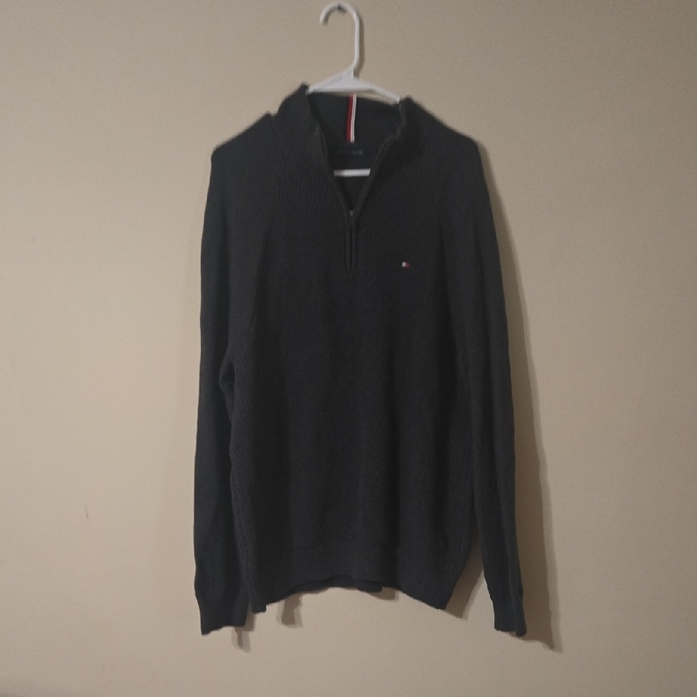 Tommy Hilfiger Men's Charcoal Zip-Up Sweater